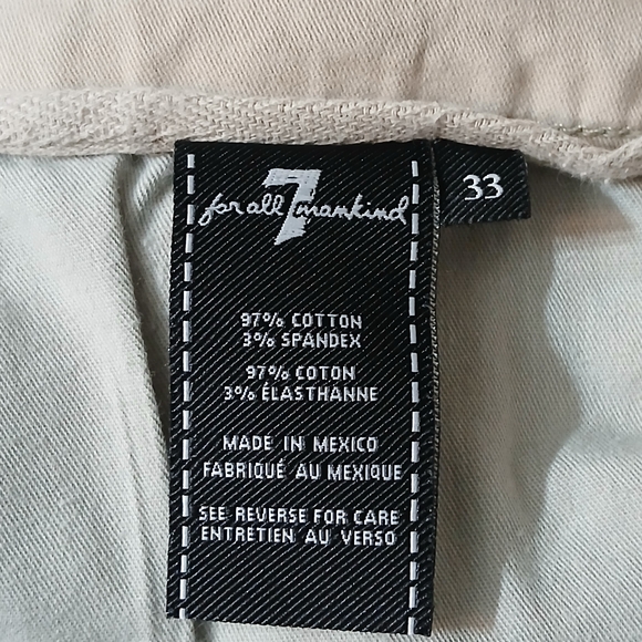 7 For All Mankind Men's Slim Fit Tan Jeans - Picture 8 of 9